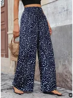 Plus Size 1XL-5XL Women Fashion Floral Print Wide Leg Pants Female Casual  Elegant Drawstring High Waisted Loose Long Trousers - Image 5