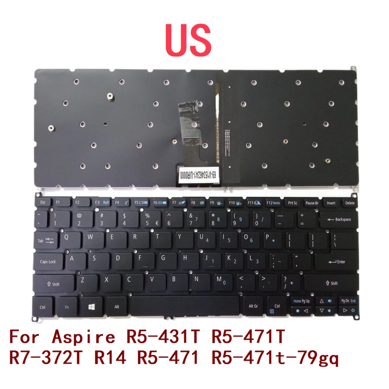 

Новая английская клавиатура для ноутбука с подсветкой для Acer Aspire R5-431T R5-471T R14