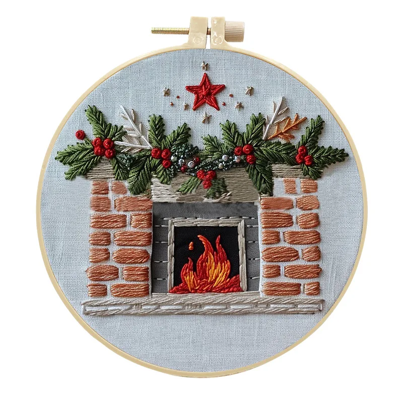Christmas Embroidery Kit Gnome Santa Cross Stitch Kit with Instructions Floss Neddles Kit for Christmas Decor