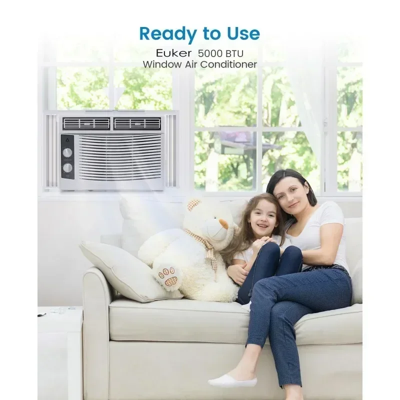 5,000 BTU Small Window Air Conditioner Cool Up To 150 Sq.ft. with Manual Adjustable Fan and Cooling Modes for Small Room