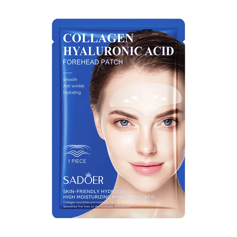 10pcs SADOER Hyaluronic Acid Collagen Face Mask For Forehead Eyes Cheek Moisturizing Firming Hydrating Facial Patches Skin Care