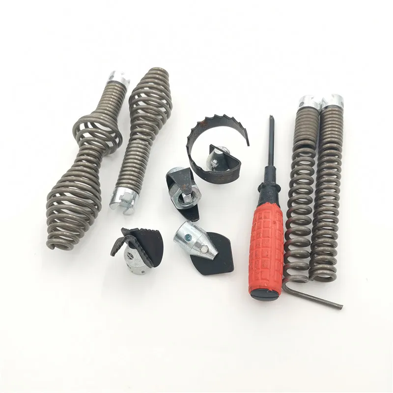 1set 16MM Diameter Pipeline Dredge Device Spring Drill Machine Drain Cleaner Combination Cutter Head Adapter Joint Connector