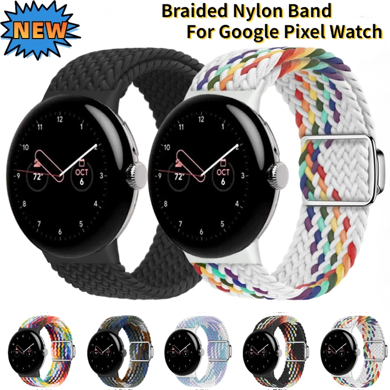 

Nylon Braided Strap for Google Pixel Watch 2 Band Replacement Belt Wristband Fabric Bracelet Correa for Pixel Watch Accessory