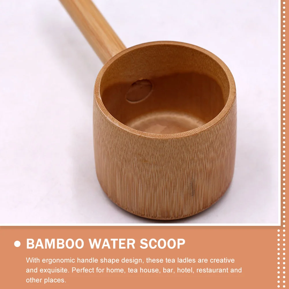 Sauce Bath Spoon Kitchen Bamboo Water Scoop Long Handle Watering Ladle Serving Spoons