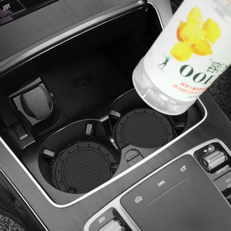 1/2pcs/set Black Car Auto Cup Holder Anti Slip Insert Coasters Pads Interior Accessories Universal Fits Perfectly For Most Cups cup holder coasters cup holder insert
