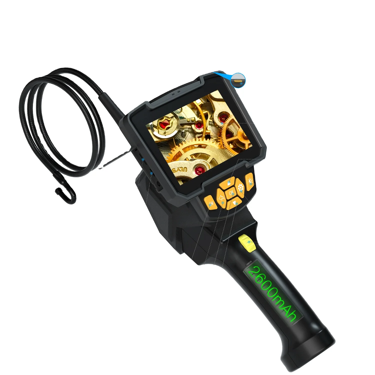 

805P 12mm 5MP 360 Degree Auto Focus Semi Rigid Borescope Inspection Camera Industrial Sewer Video Camera Car Endoscope