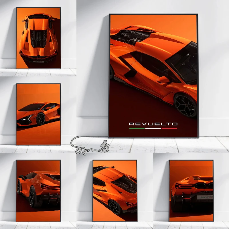 2024 Lamborghini Revuelto Poster Canvas Printing Supercar Lamborghini Wall Art Picture Lamborghini Revuelto 2023 Decorazione Della Casa