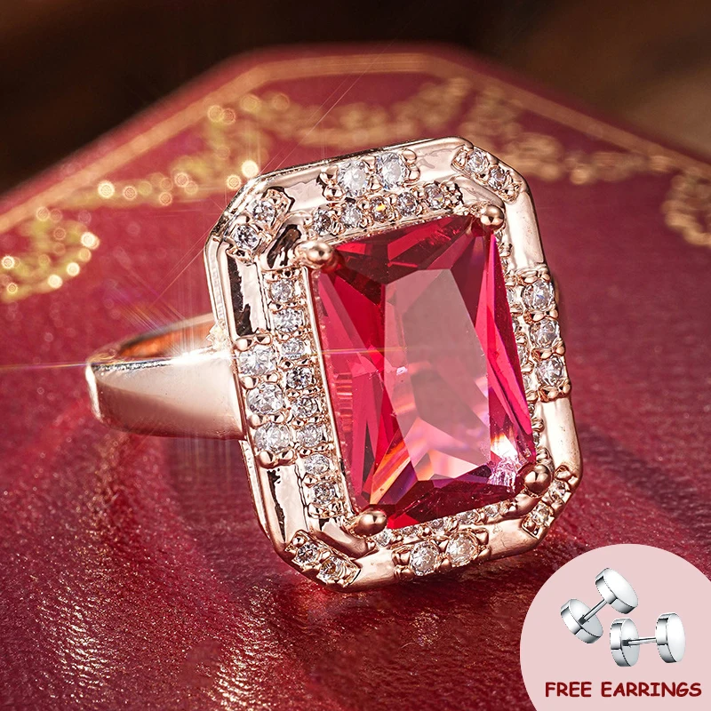 

Vintage Women Rings with Ruby Zircon Gemstone 925 Silver Jewelry Accessories for Wedding Party Gift Finger Ring Size 6-10