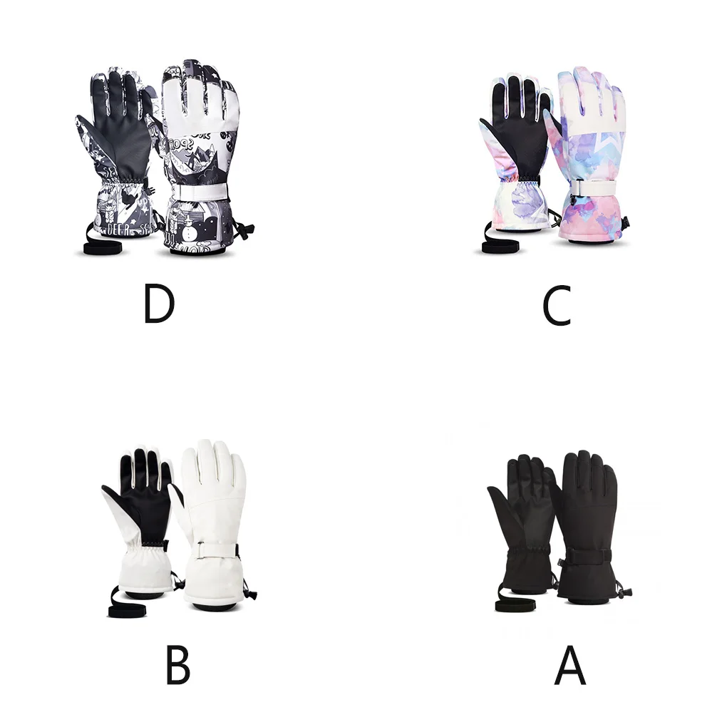 Skiing Gloves Universal Thickened Windproof Women Men Touchscreen Winter Sport Glove Clothes Accessory Fingers Warming Cover