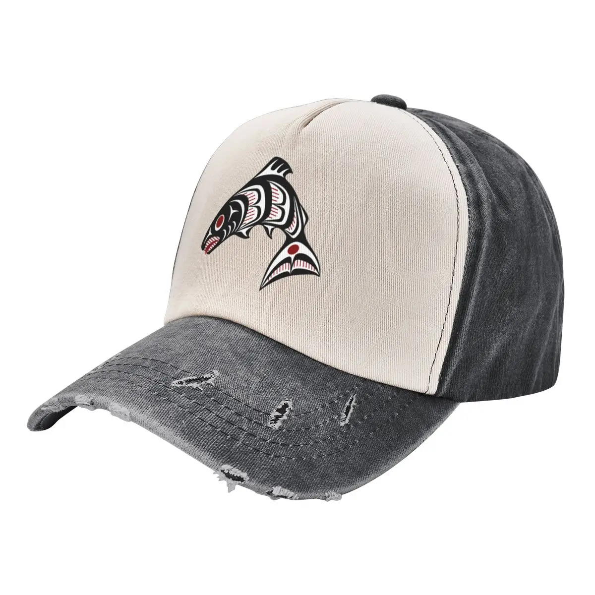 

Northwest Pacific coast Haida art Salmon Baseball Cap Custom Cap Luxury Brand Christmas Hat |-F-| Women's Beach Men's