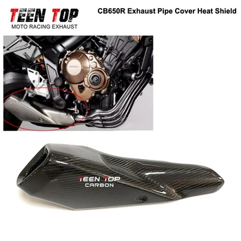 Real Carbon Fiber For Honda CB650R Exhaust Pipe Cover Heat Shield Protector CB650R Guard Anti-Scalding Shell 2019 2020 2021