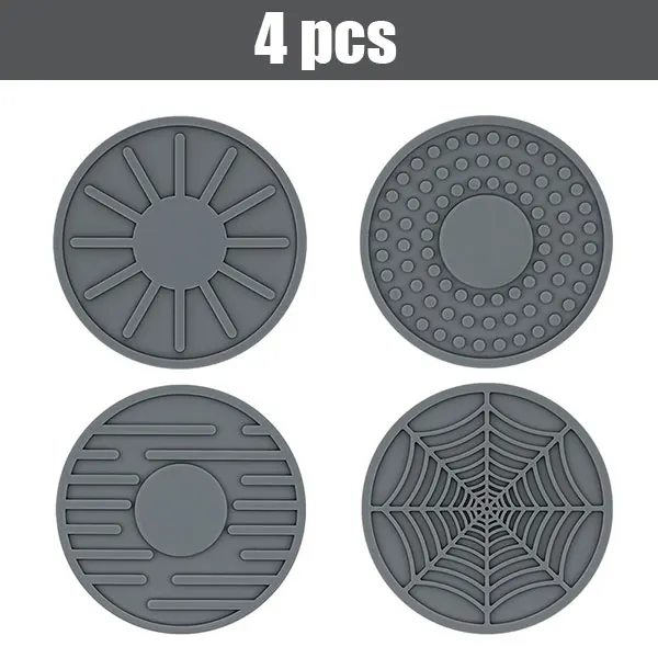 4Pcs Car Cup Holder Coaster for Drinks Grooved Design Non-Slip