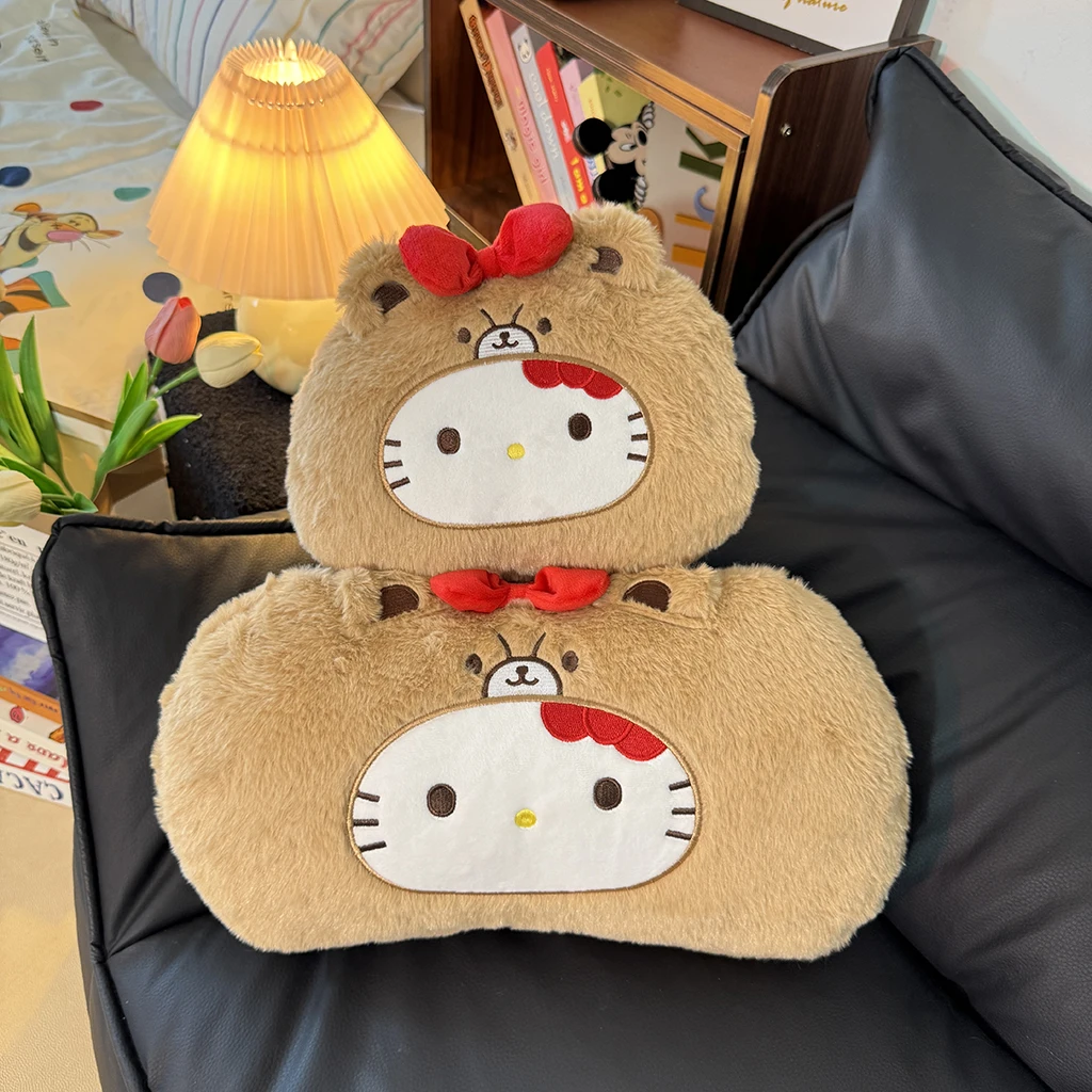 Sanrio Cartoon Cute Hello Kitty Headrest Neck Safety Cushion Chair Neck Support Headrest Seat Belt Cover Car Decoration Gift