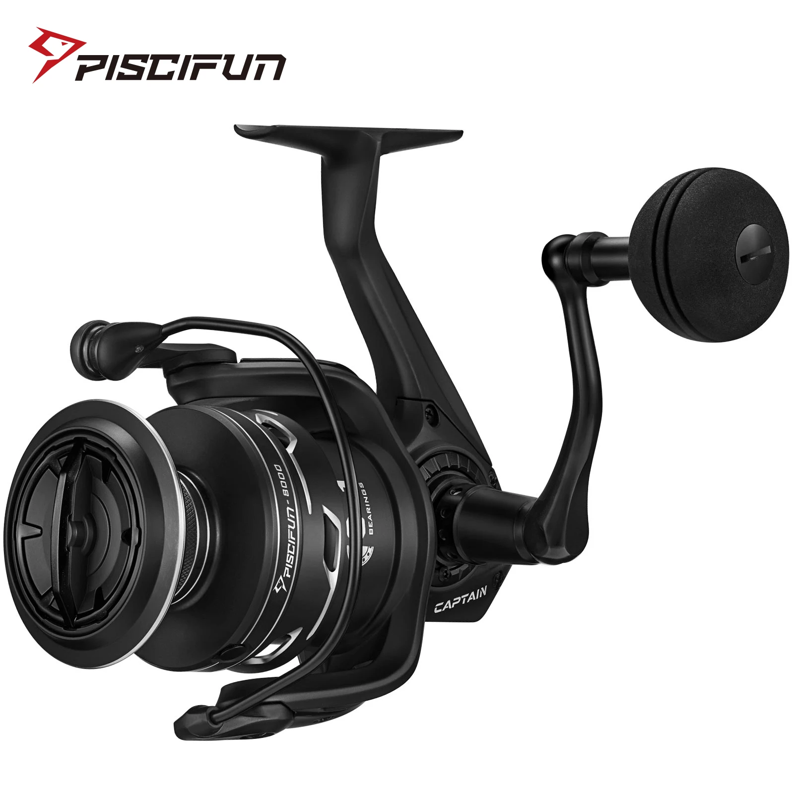 Piscifun Captain Spinning Reels Full Aluminum Body CNC Gear 44Lb Max Drag  8+1BB 6.2:1/5.7:1 Saltwater Resistance Fishing Reel