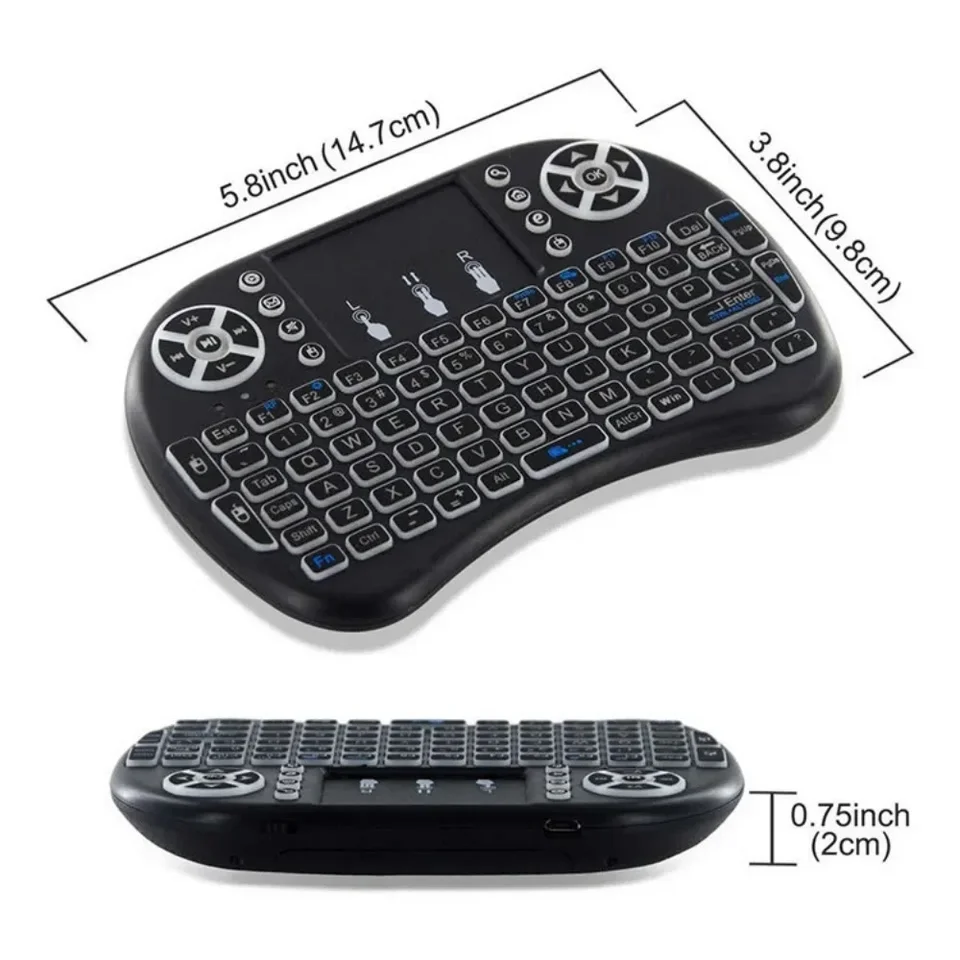 Backlit Mini Wireless For Laptop PC Touchpad Colorful Remote Control Mouse Keyboard Dry Battery/lithium Battery_voghion.com