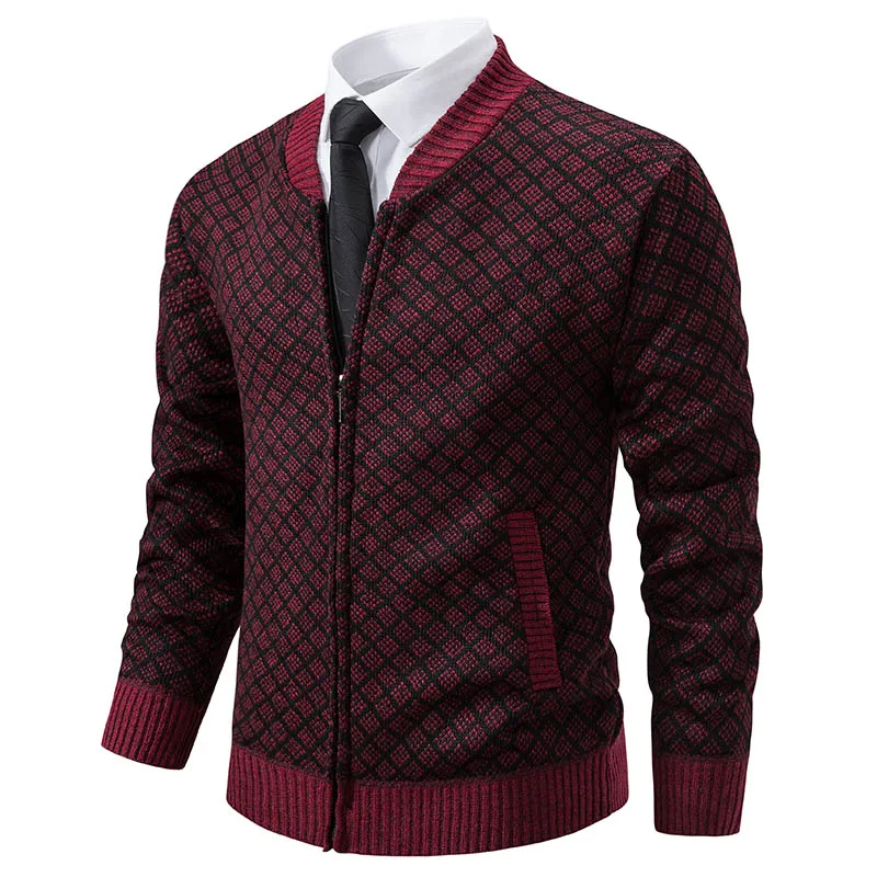 Autumn and Spring Sweaters Men's Cardigans with Zippers V-neck Jackets Y2K Sportswear Winter Men's Cold Coats Knitted Sweaters 5