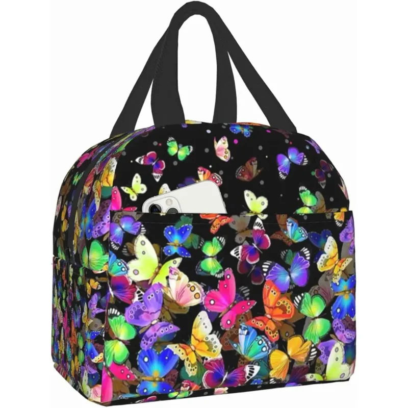 

Lunch Bag Insulated Women Samll Portable Leak Proof Butterfly Waterproof Reusable College Work Picnic
