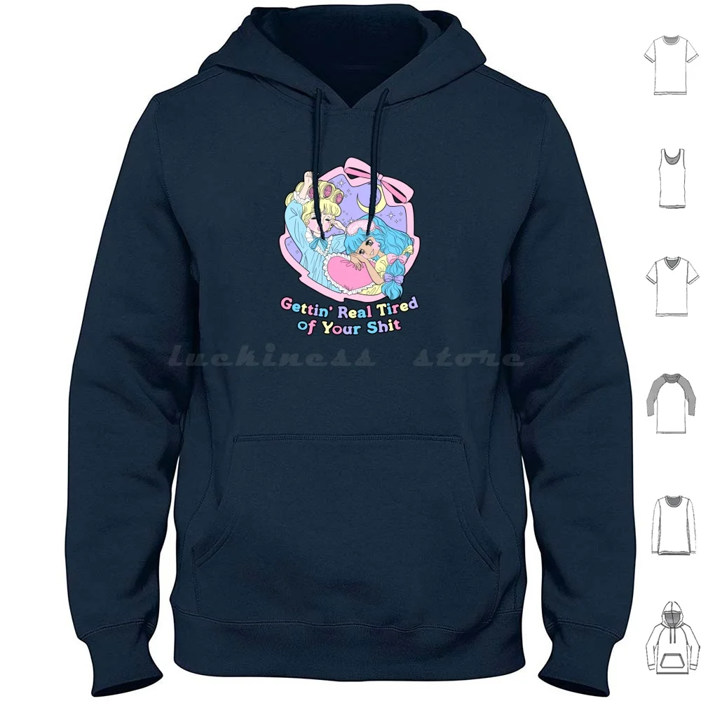 Essere Davvero Stanco Della Tua Merda Felpa Con Cappuccio In Cotone Manica Lunga Retro Manga Retro Shojo Retro Shoujo Vero Stanco Della Tua Merda Meme