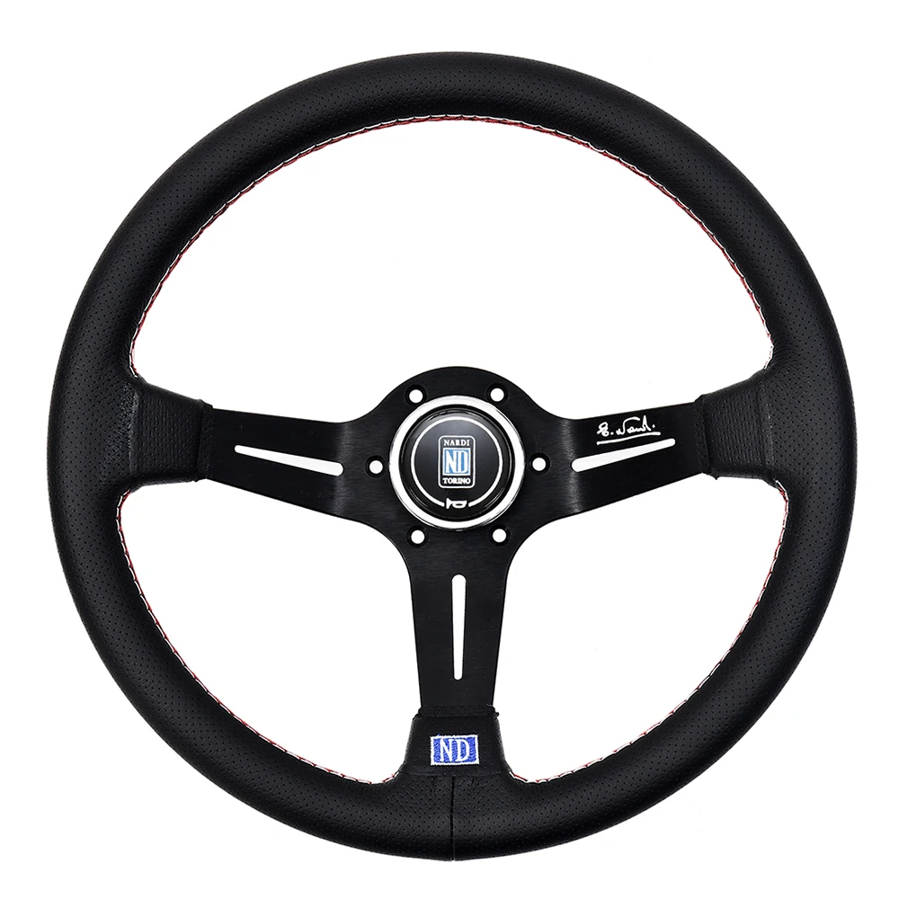 Universal Nardi Classic 350mm 14inch Drift Racing Lenkrad Leder Lenkrad mit  rosa Nardi Horn Taste - Lenkräder & Hörner