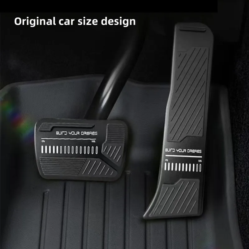 Aluminum Alloy Car Accelerator Pedal Protection Cover Brake Modified Anti-slip Pedal For BYD Song Plus DMi EV