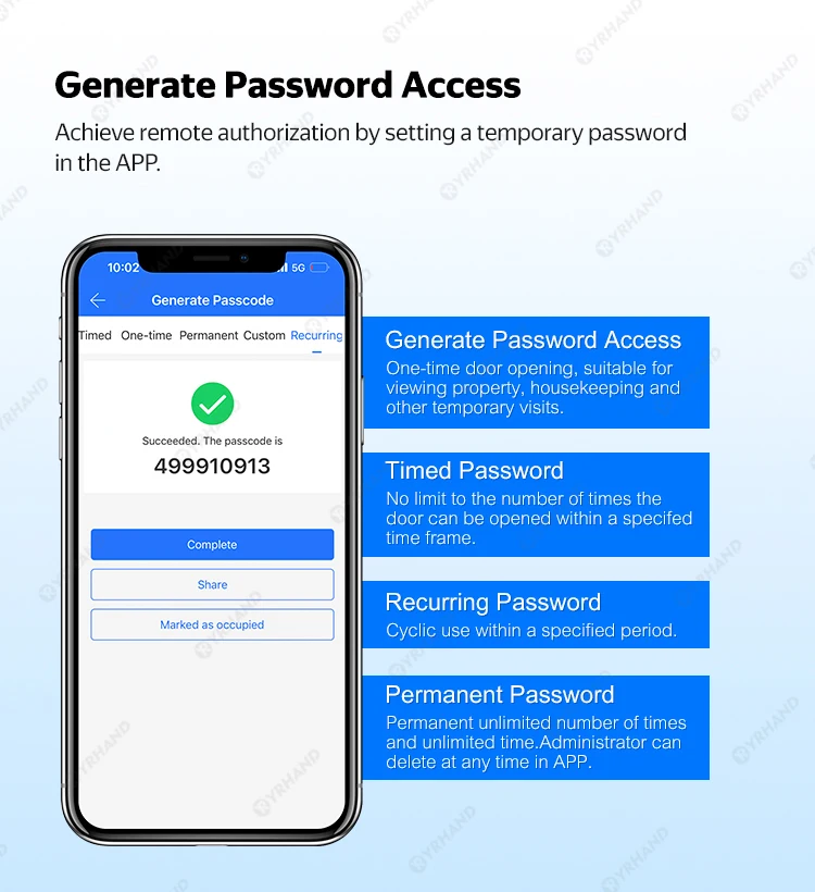 TTLOCK Biometric IP65 Waterproof face 100 Fingerprint Access Control Keypad supp