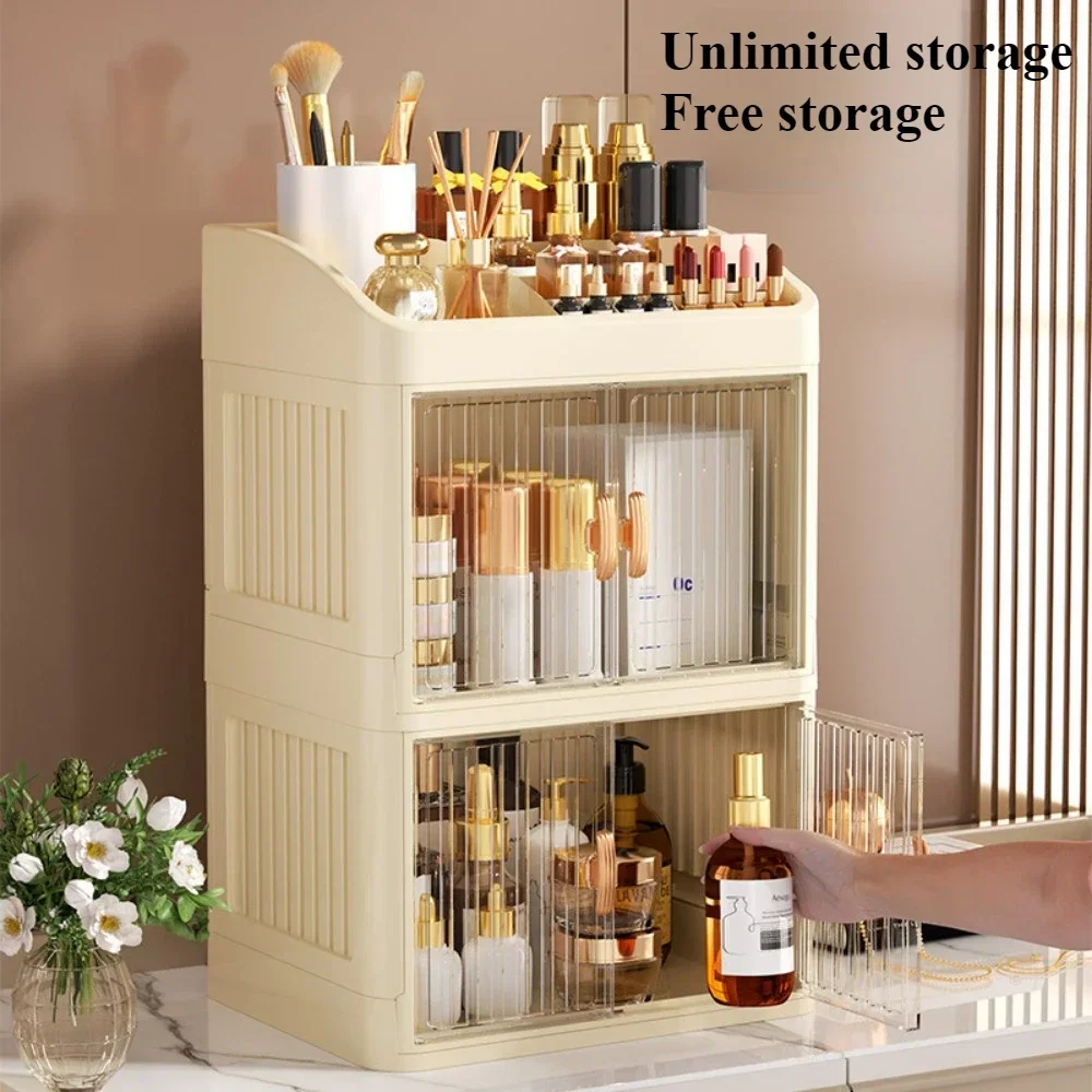 Storage Box Self Adhesive Storage Box Transparent Storage Box Lockable Storage Box Foldable Storage Box Bedroom Simple Organizer Boxes MultiLayer Stationery Storage Rack Cosmetics and Skincare Product Organizer