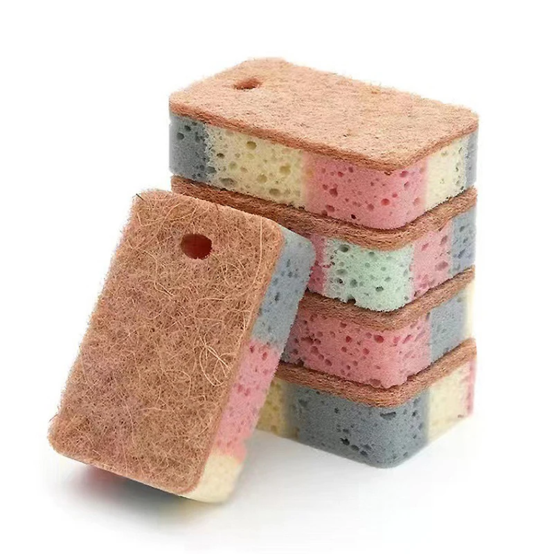 

1/5Pcs Magic Cleaning Sponge Kitchen Dishwashing Sponges Wood Pulp Scouring Pads Non-stick Oil Cleaning Cloth Melamine Sponge