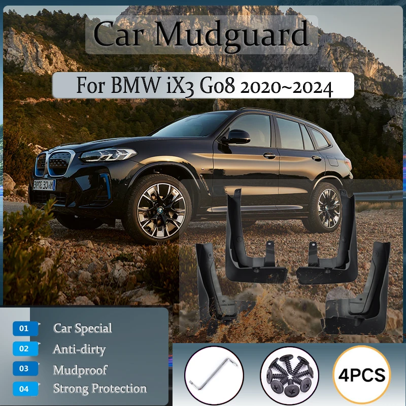 

Car Baking Mud Flaps Fit For BMW iX3 G08 2020 2021 2022 2023 2024 Anti-splash Mudguards Fender Mud Guards Wheel Auto Accessories