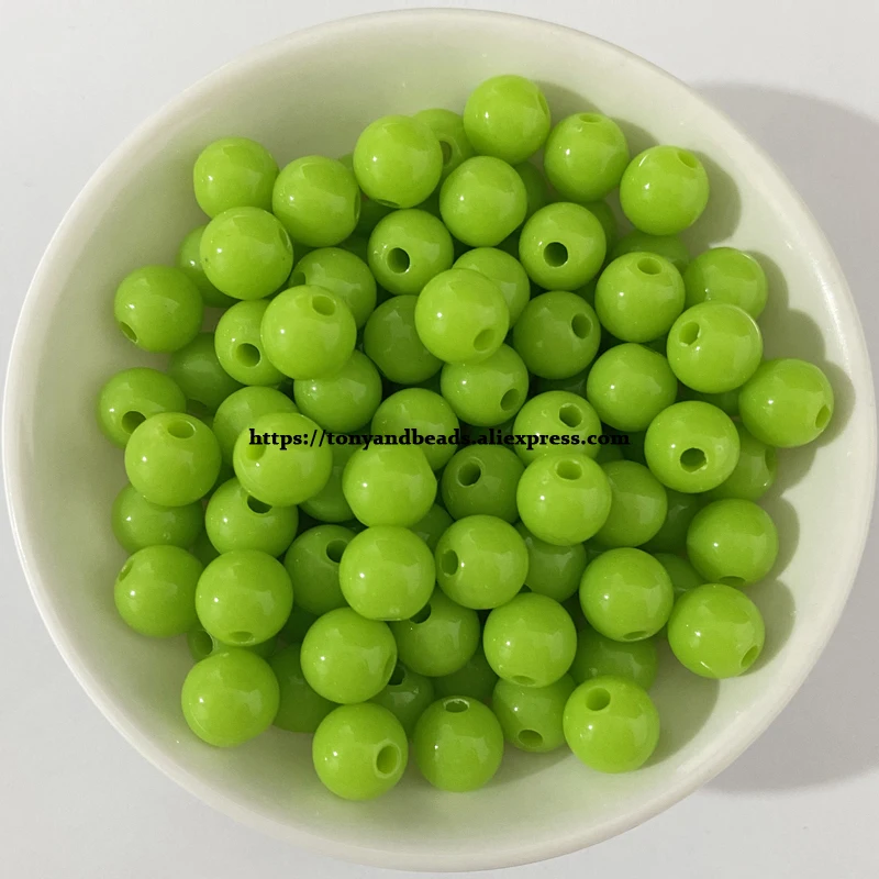 Undurchsichtige gemischte glatte runde Kugel-Abstandsperlen aus Acryl-Kunststoff, 5,5 mm, 7,5 mm, 9,5 mm, Auswahlgröße für die Schmuckherstellung DIY – Detail 3