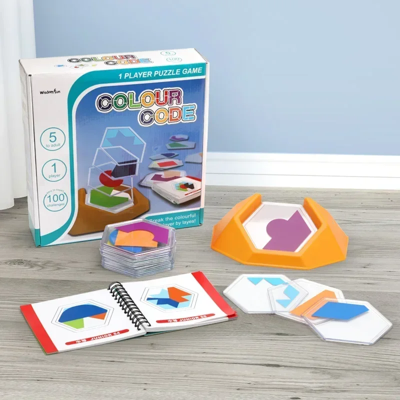 Engaging Kids' Toy Color Code Puzzle Game with 100 Challenges Enhancing Spatial Thinking through Tangram Jigsaw Board 3