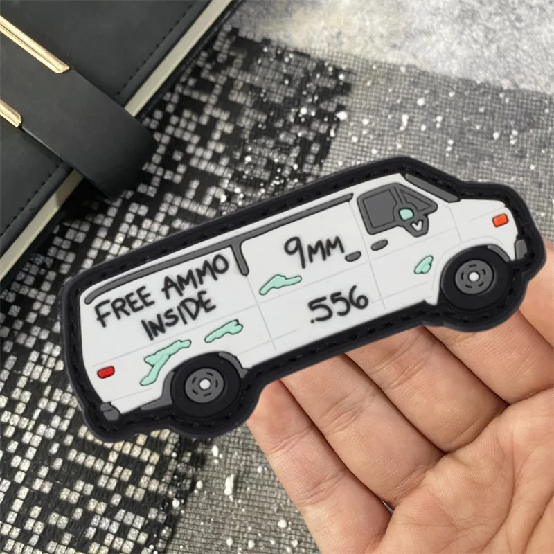 Leuchtende Automobil-PVC-Stoffaufkleber, KOSTENLOSE MANDO INNEN, taktische Armbinde, Moralabzeichen, Klettverschluss, Kleidung, Rucksackaufkleber