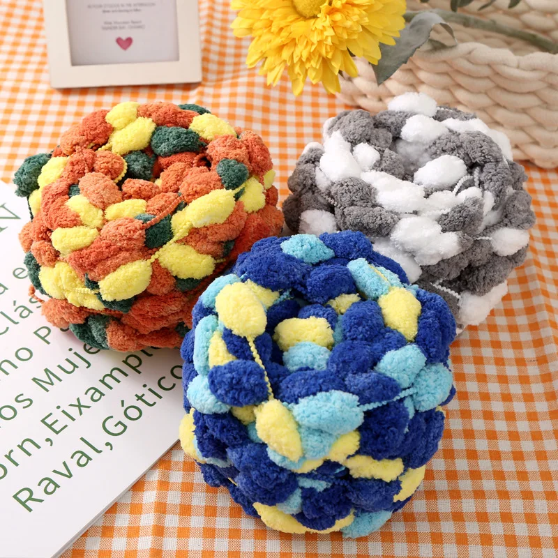 Hand Woven Diy Material Pompom Thread Thick Ball Yarn for Knitting Carpet Ball Cushion Thread Woven Blanket Crochet Chunky Yarn