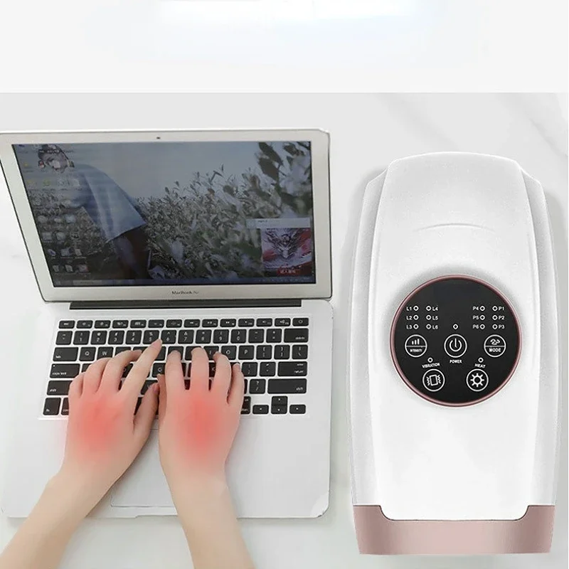 Electric Hand Massage Machine Finger Acupoint Wireless Palm Massage Air Pressure Heat Compression Wrist Spa Relax Muscle Relax