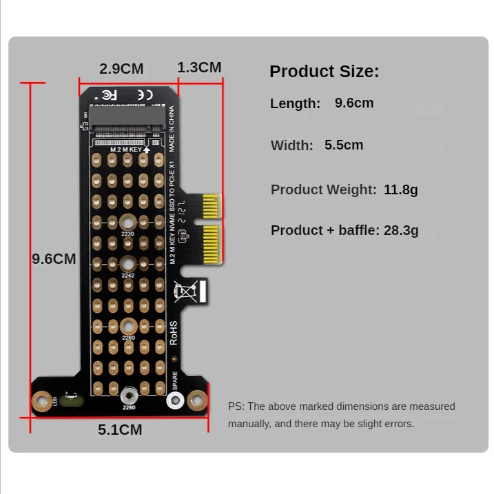 PH41-X1 M.2NVME SSD to PCIeX1 Transfer Expansion Card Expansion