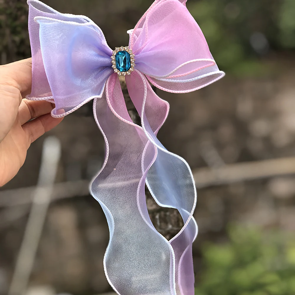 Chainho,Gauze Ribbon,Gradient Color,DIY Handmade Bow Tie Materials,Gift Flower Packaging,Width:60mm,Length:5 Specification,SD06