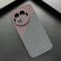 Carbon Fibre Slim Protective Back Case for Realme GT8 Pro (China) (Red black)