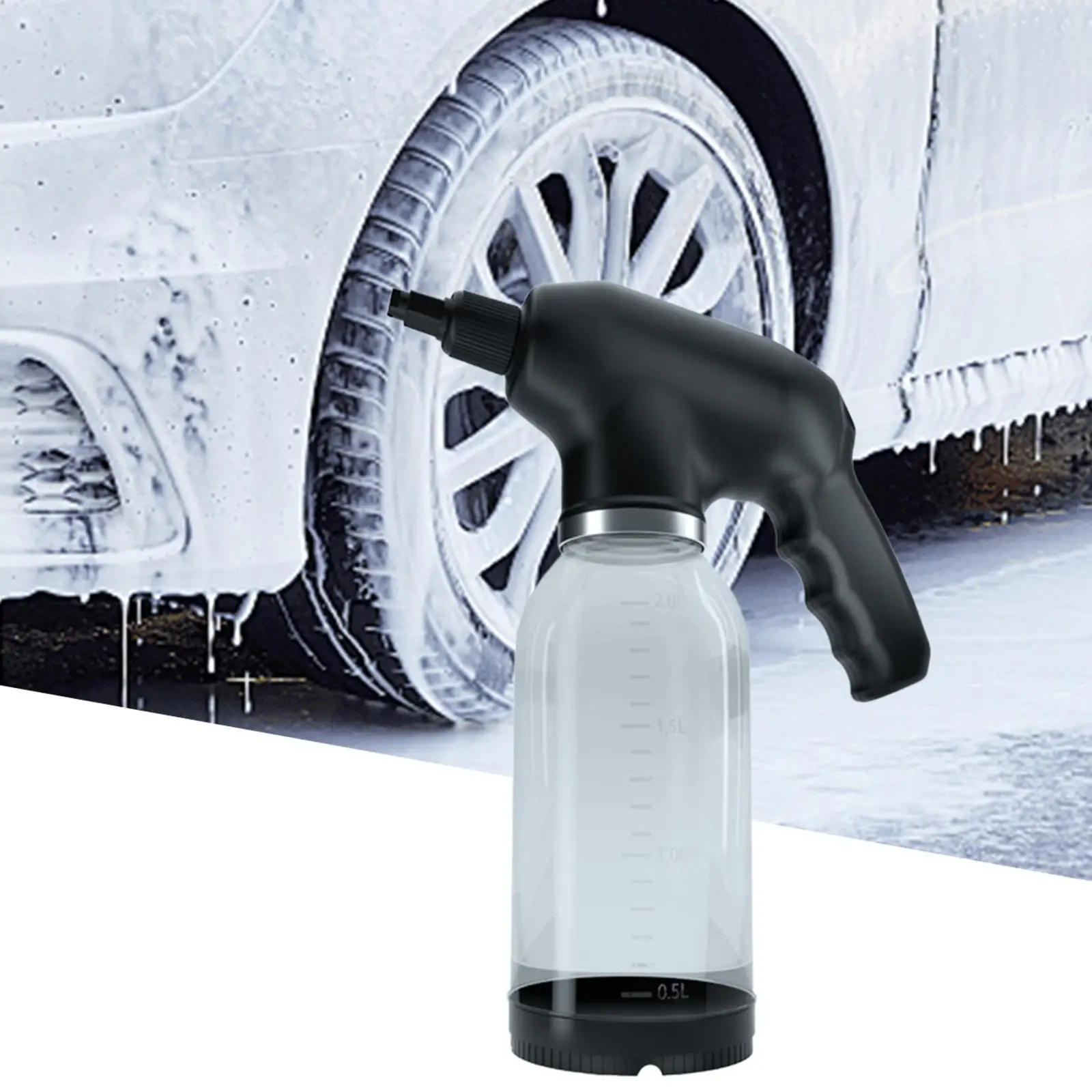 Electric Foam Sprayer Handheld Rechargeable Professional with Scale 2L for Car Beauty Cleaning Trucks Automotive Car Wash