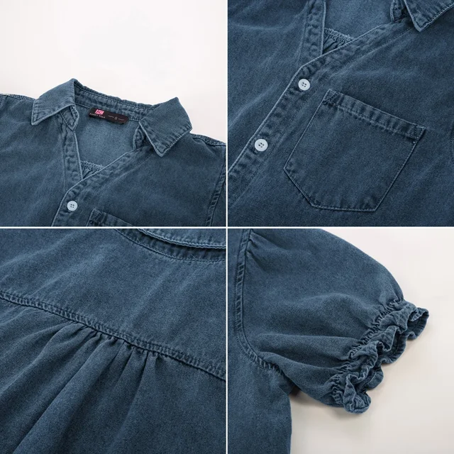 S.H ARAB SHOP قميص نسائي ربيعي جينز 5