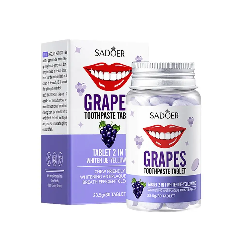Flavor Solid Toothpaste Tablets Healthier Teeth Stains Gums Oral Fresher Teeth Remove Whitening Care Smoke Breath O5E4