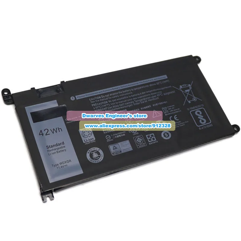 New 11.4V 42Wh Battery WDXOR WDX0R For Inspiron 13 14 15 17 5000