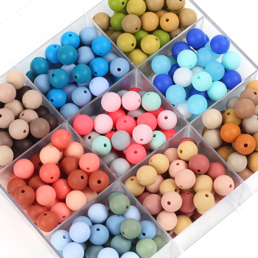 50Pcs Round Silicone Beads 12mm Silicone Spacer Beads DIY Pacifier Chain Necklace Accessories For Pen Keychain Jewelry Making 2