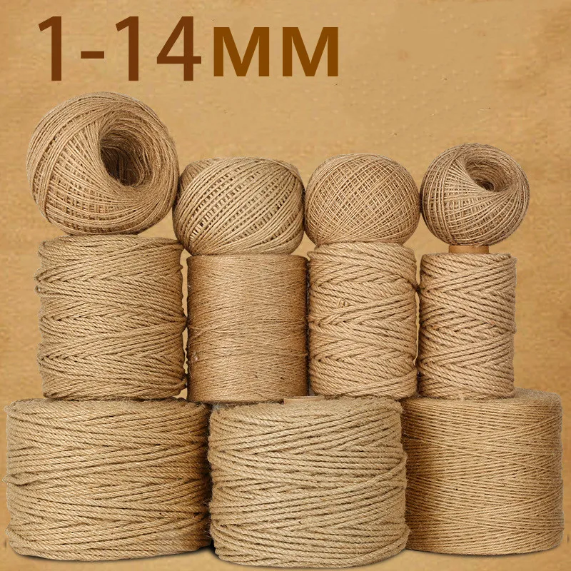 1 Roll 30M Natural Brown Jute Hemp Rope Twine String Cord Shank Craft  Making DIY Colored Twine Clothing Tag Rope