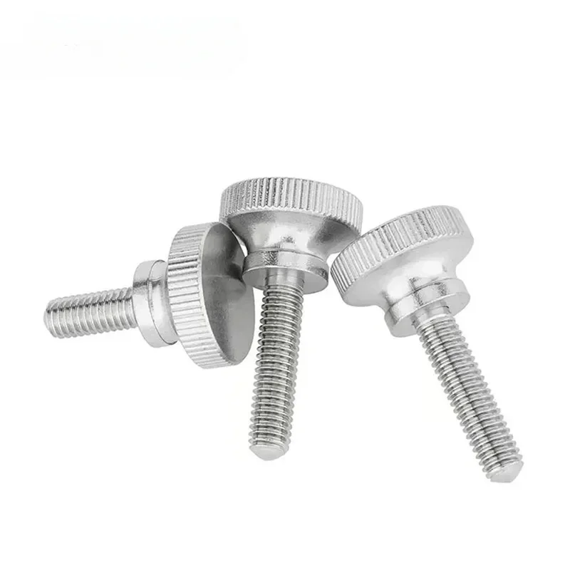 304 Stainless Steel Thumb Curtain Wall Glass Lock Screw GB834 M2 M3 M4 M5 M6 Knurled Step High Head Hand Tighten Adjust Screw