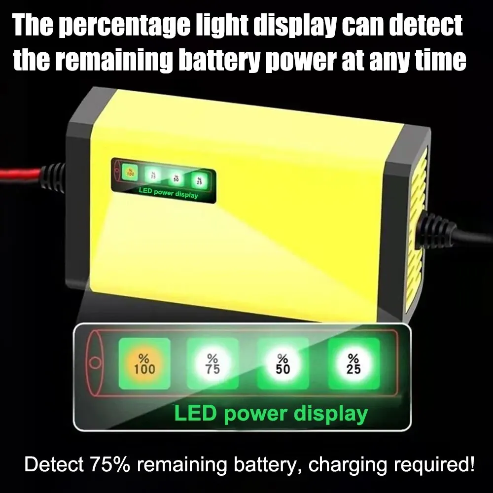 Carica Batterie per Auto, Caricabatteria da Auto 12V / 24V 10A Multi Protezioni Caricabatteria e