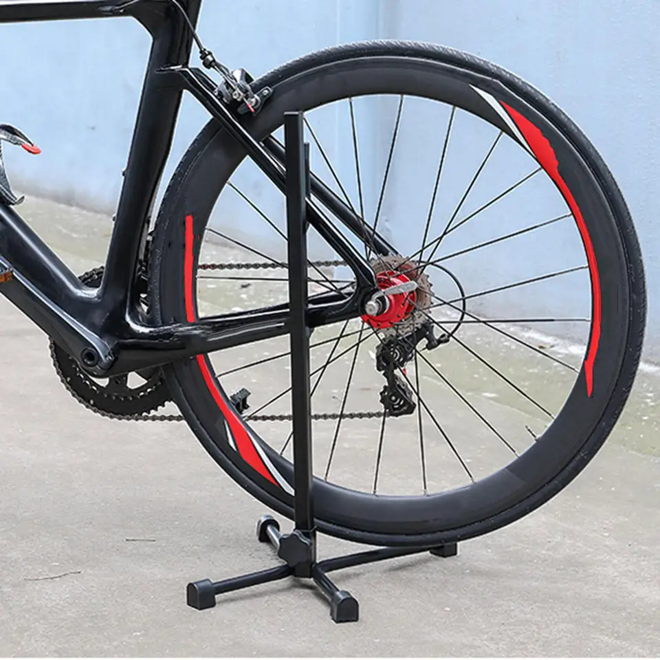 Cavalletto Per Bicicletta Regolabile Qwork - Supporto Per MTB E Bici Da Strada, Pneumatici 30-80 Mm, Materiale ABS, Nero/Verde - Foto 2