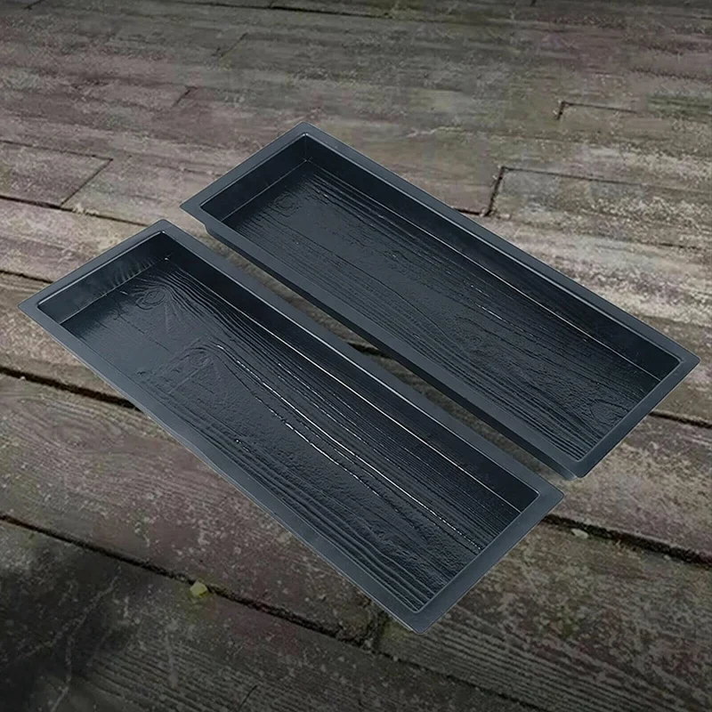 KEKA Concrete Molds, Wooden Boards Shape Concrete Mould, DIY Plastic Molded Paving Mold, Garden Stepping Stone Mold , 2 Pack