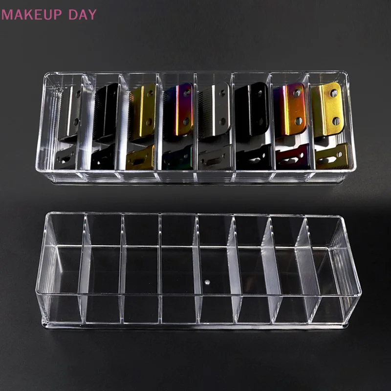 

8 Grids Guide Limit Comb Storage Box Electric Hair Clipper Rack Holder Organizer Case Barber Salon Hairdressing Tools