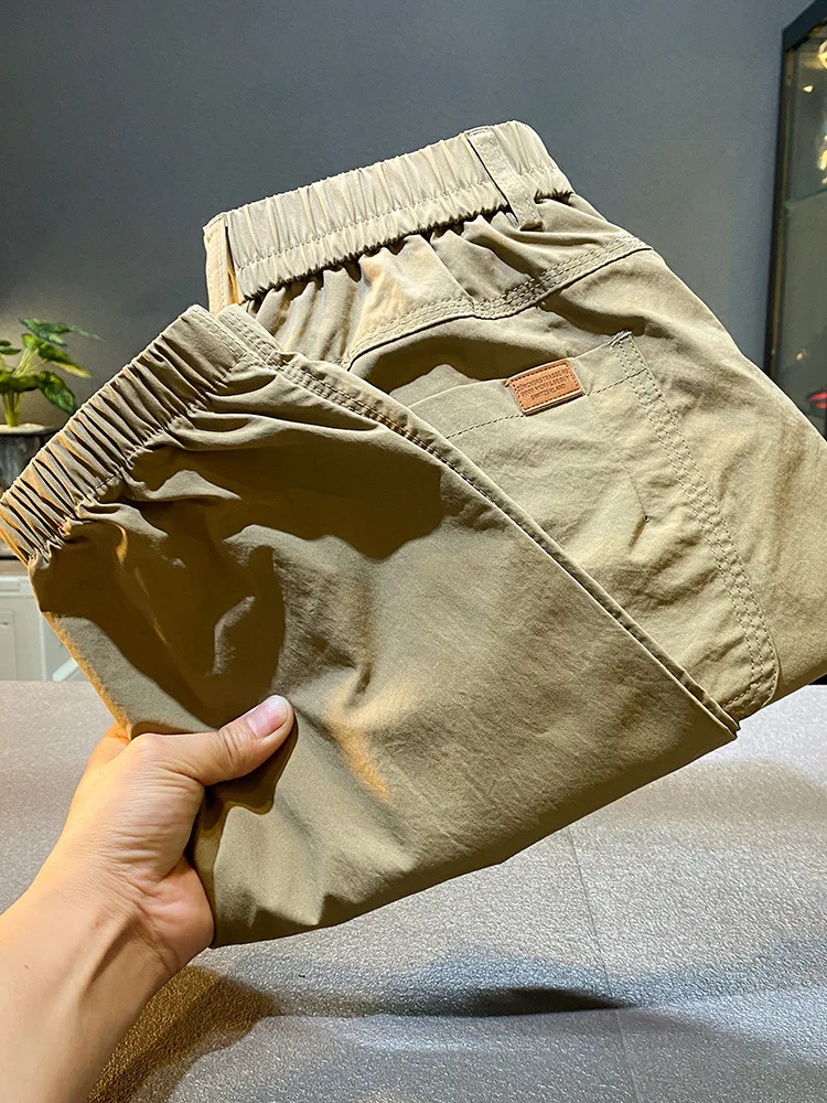 Khaki Casual Pants Men's 2024 Summer New High-End Trendy Loose Tappered Tooling Sports Thin Long Pants