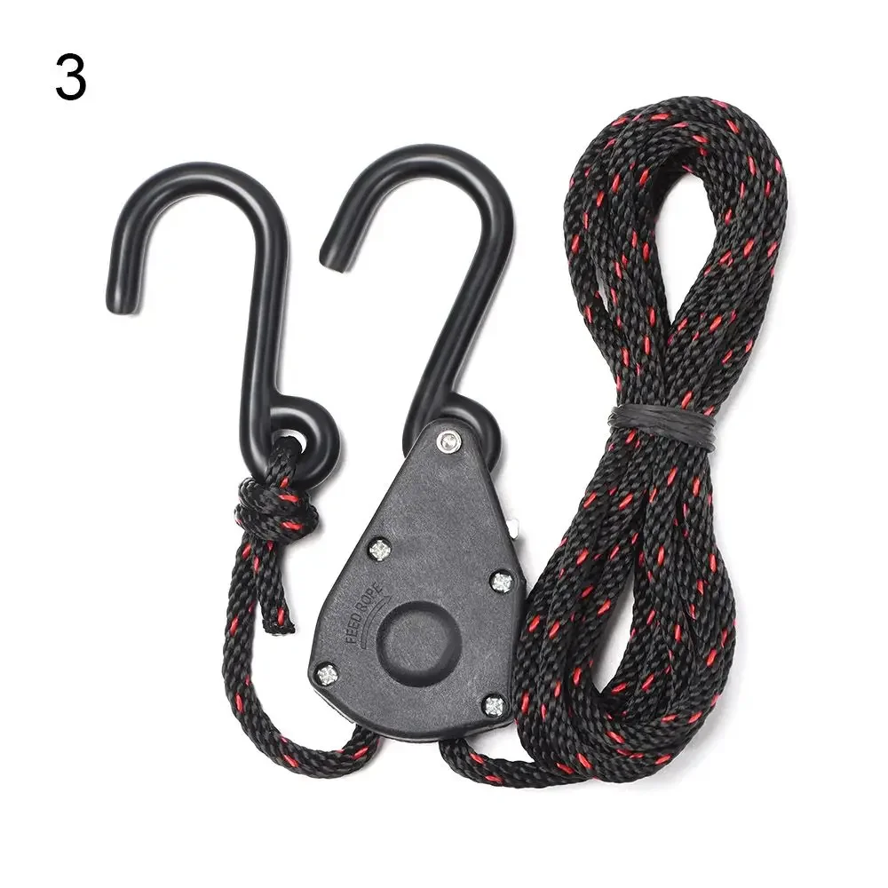 Adjustable Pulley Ratchet Rope Fasteners for Camping and Outdoor Use
