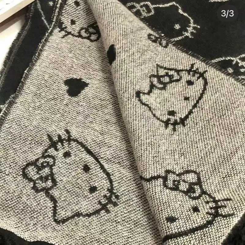 Sanrios Hello Kittys Scarf Kawaii Japanese Style Scarf Lolita Uniform Decoration Winter Keep Warm Anime Cartoon Girls Gift